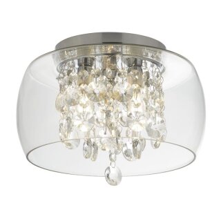 Searchlight Curva Deckenlampe Badezimmer 3FLAMMIGE KRISTALL TROPFEN
