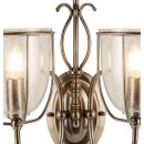 Searchlight Silhouette 2Lt Wall Light - Antique Brass & Glass