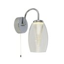 Searchlight Cyclone Wall Light - Chrome & Clear Glass