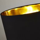 Searchlight Schwarz und Antik kupfer PYRAMID Tischleuchte mit Schwarz OVAL schirm GOLD Innen