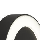 Searchlight AUSSENLAMPE LED CIRCLE Wandleuchte - Schwarz mit Gefrostet DIFFUSER