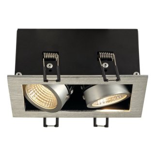 SLV KADUX LED DL Set, alu-brushed, 2x9W, 38°, 3000K, inkl. Treiber