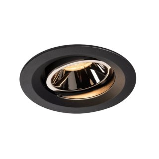 SLV NUMINOS DL M, Indoor LED Deckeneinbauleuchte schwarz/chrom 3000K 40° kardanisch dreh- und schwenkbar