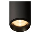 SLV NUMINOS SPOT PHASE M, Indoor LED Deckenaufbauleuchte schwarz/schwarz 2700K 36°