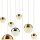 Searchlight Planets 9Lt Multi-Drop - Copper,Chrome,Brass & Crystal Sand
