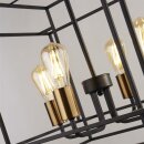 Searchlight Crate 4Lt Ceiling Pendant - Black Metal & Bronze Lampholders