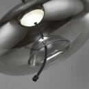 Searchlight Lisbon LED Ceiling Pendant - Black Metal & Smoked Glass
